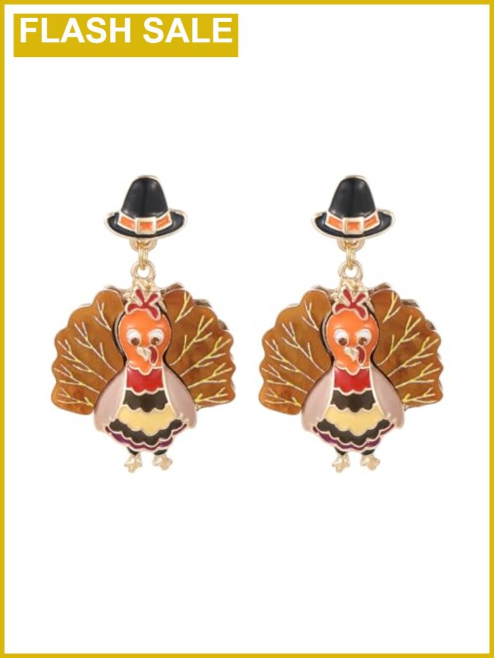 Thanksgiving Turkey Drop & Dangle Earrings Zinc Rhinestone Fall Jewelry